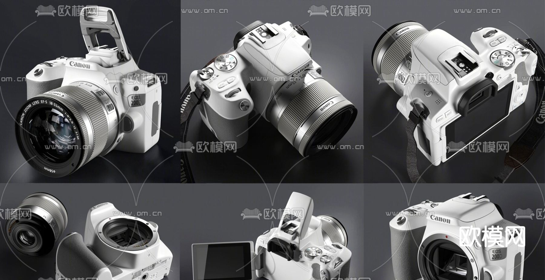佳能数码 单反照相机su模型下载（渲染图1）