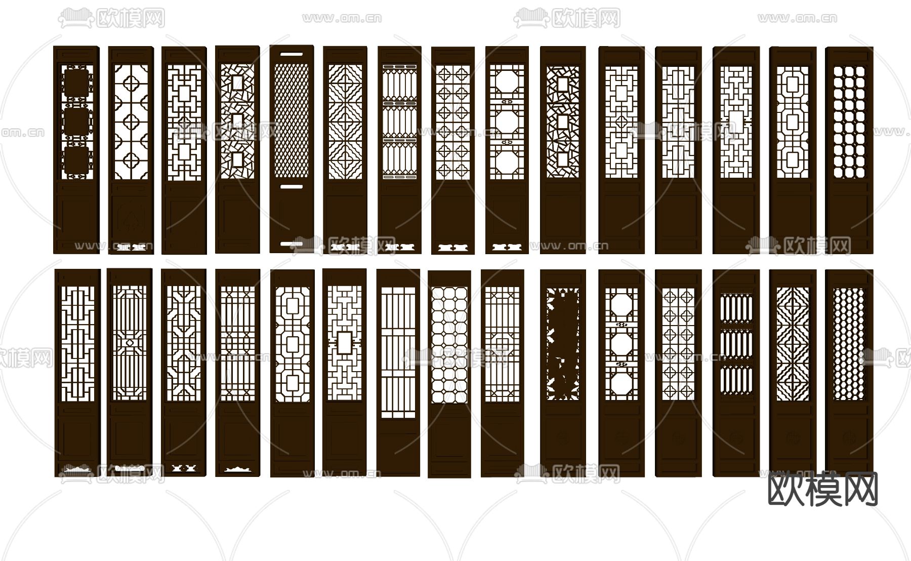 新中式屏风 隔断su模型下载（渲染图2）