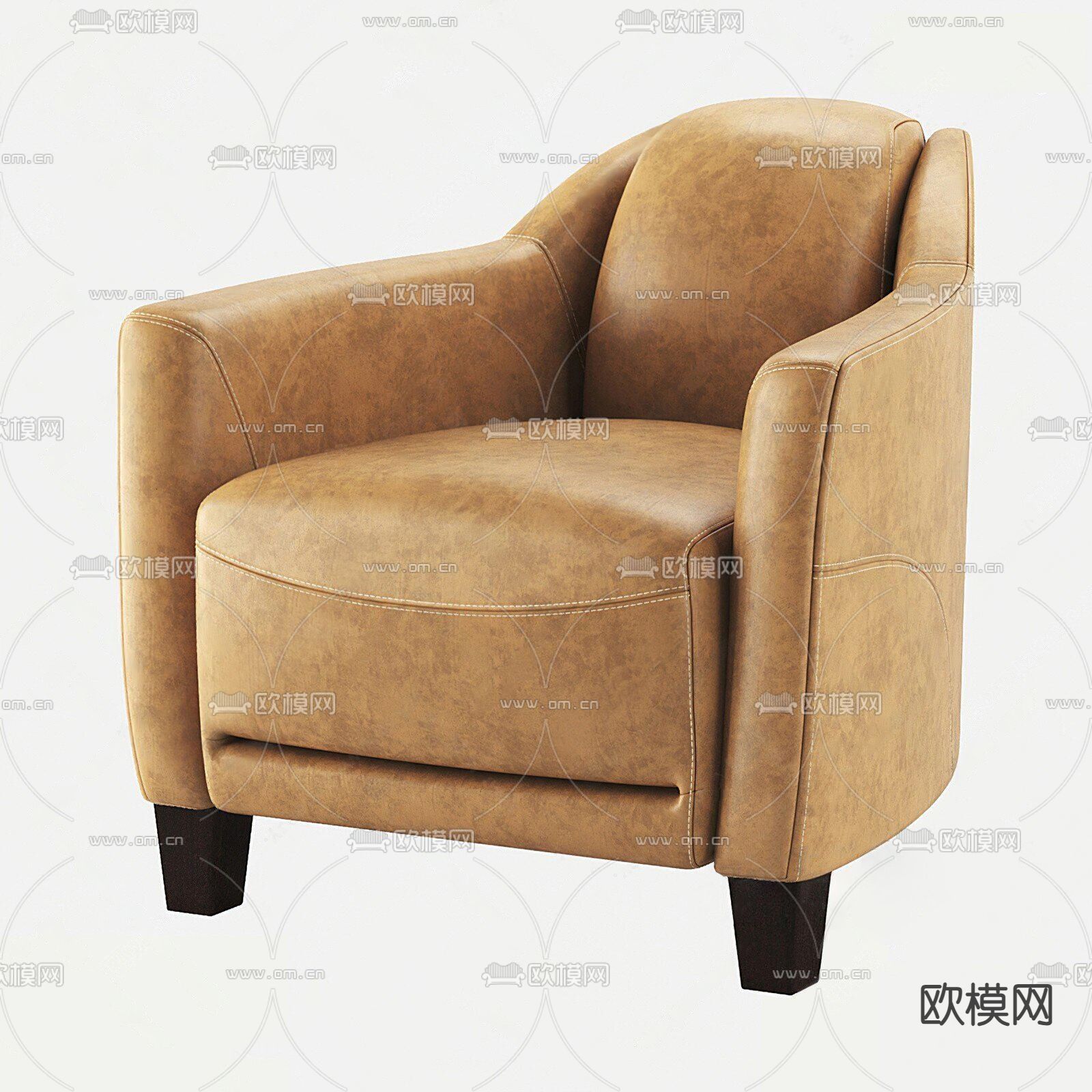 皮革沙发椅3d模型下载