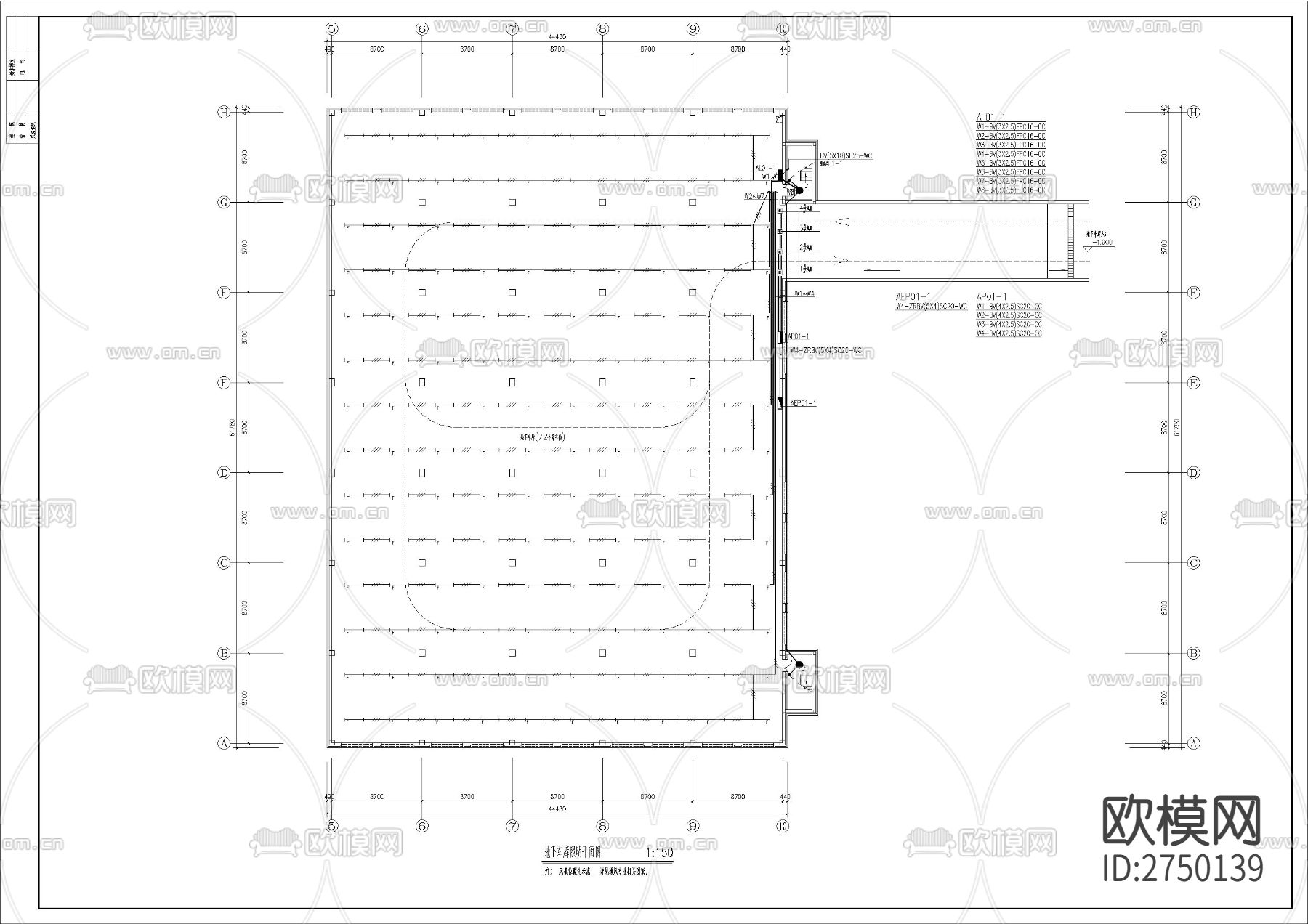 480平方物流中心冷库电气cad平面图下载（渲染图2）