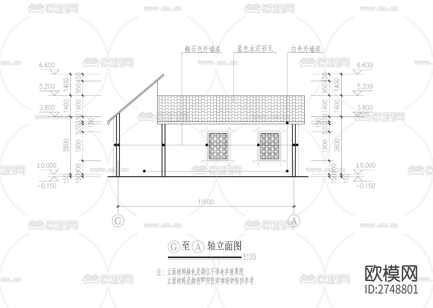 游乐园小卖部 厕所建筑cad施工图下载（渲染图6）