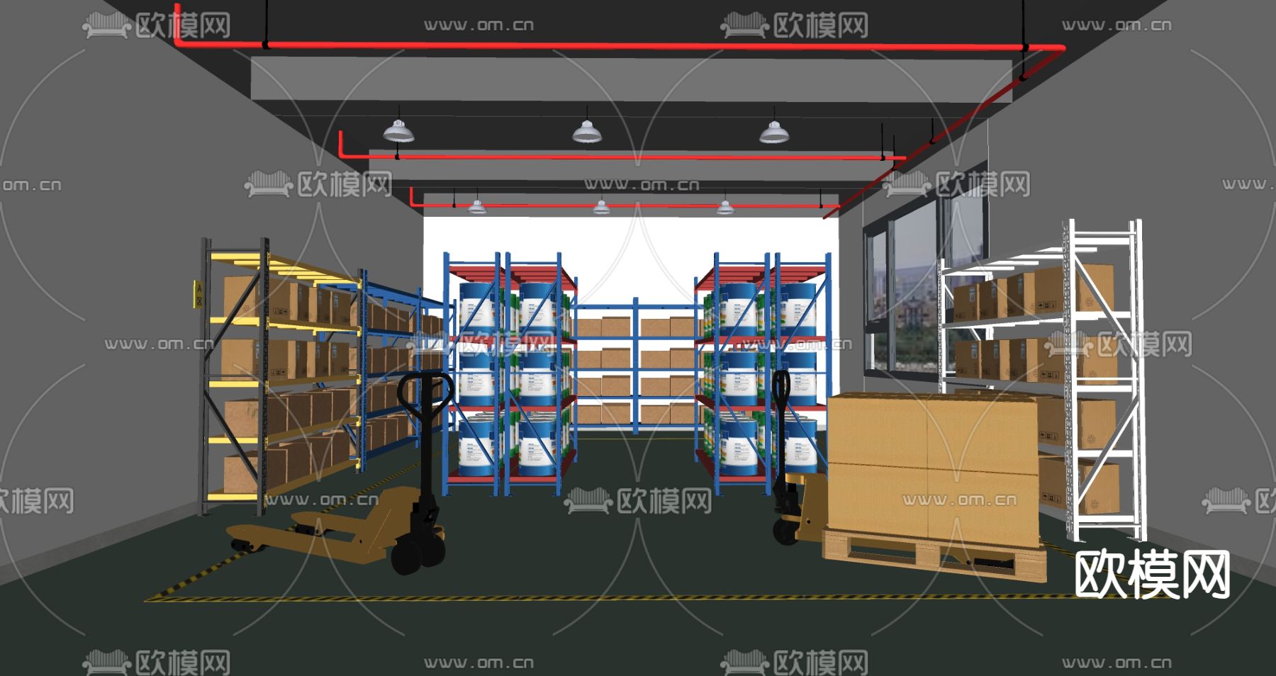 厂房仓库su模型下载（渲染图2）