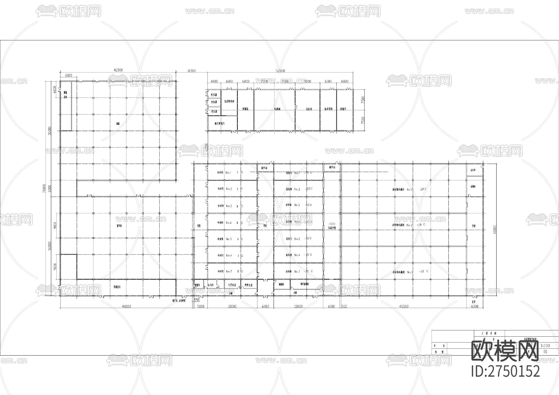 冷库2500吨设计cad施工图下载（渲染图3）