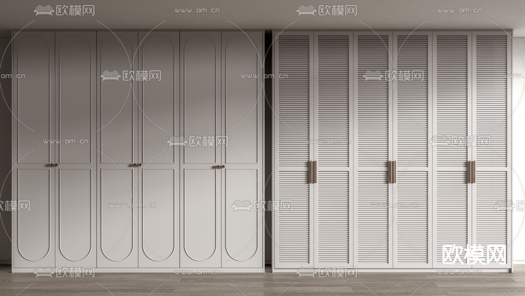法式衣柜 衣橱su模型下载（渲染图1）
