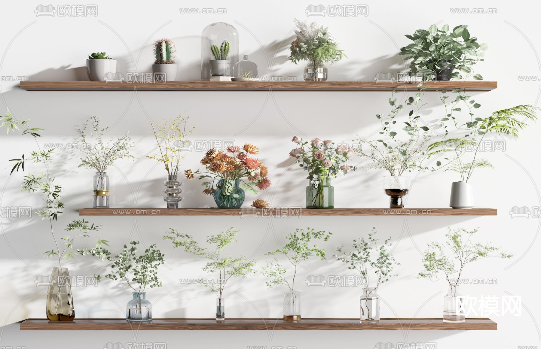 水培绿植 花瓶 花卉 插花3d模型下载