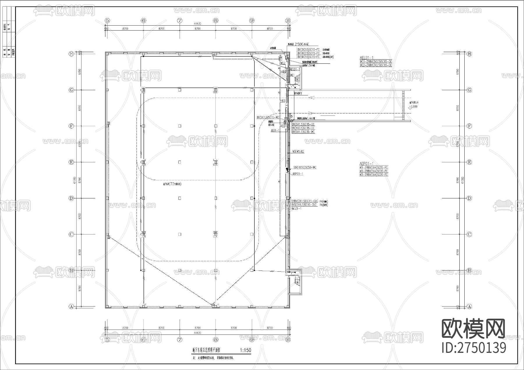 480平方物流中心冷库电气cad平面图下载（渲染图5）