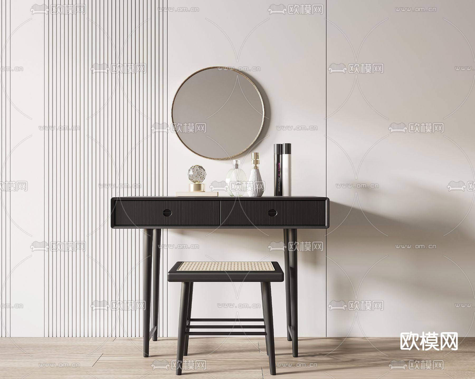 侘寂梳妆台3d模型下载