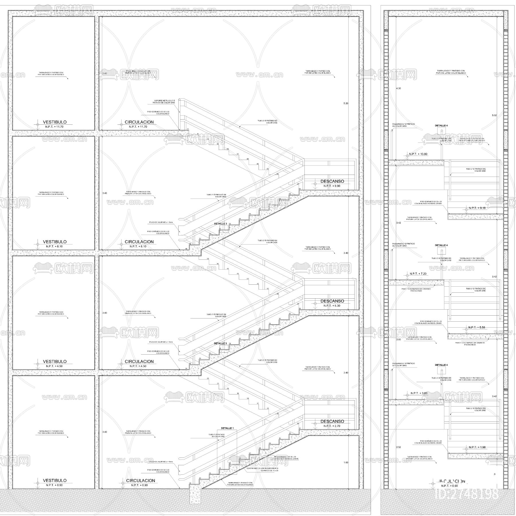 逃生梯cad图库下载（渲染图3）