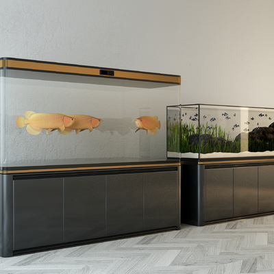  现代鱼缸su模型 