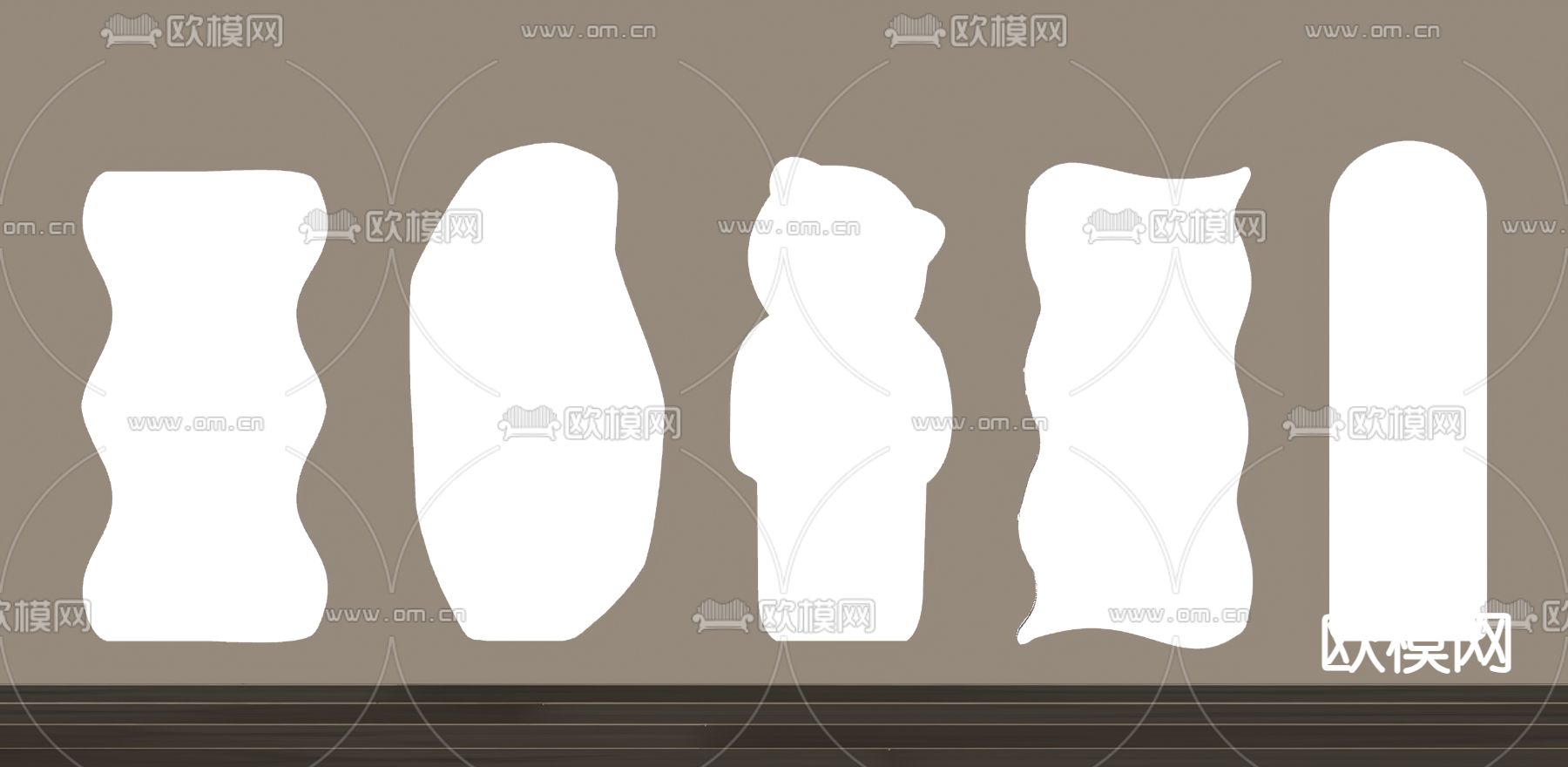 现代镜子su模型下载（渲染图2）