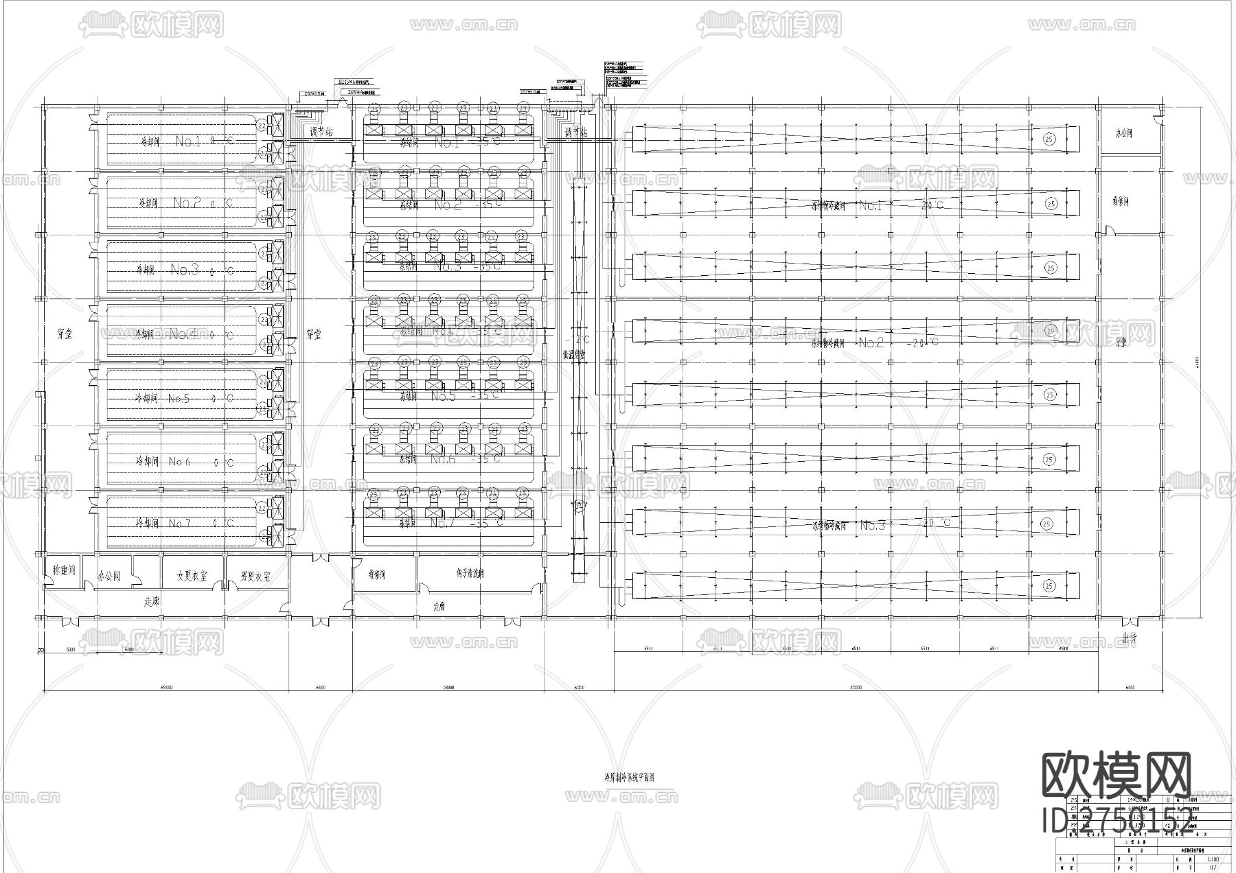 冷库2500吨设计cad施工图下载（渲染图2）