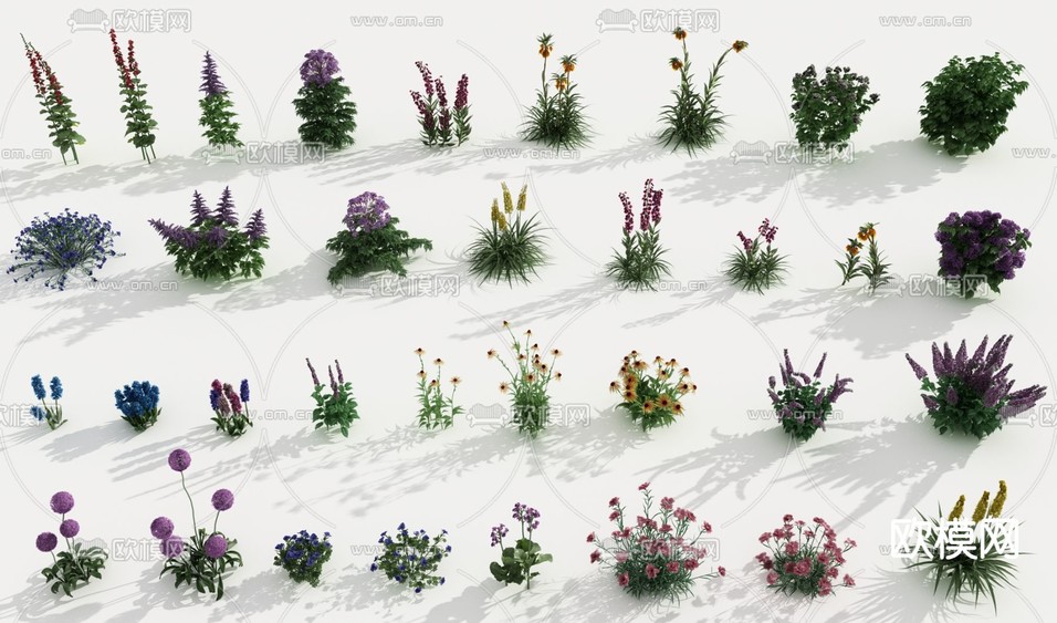 花草免费3d模型下载_ID14173198_3dmax免费模型-欧模网