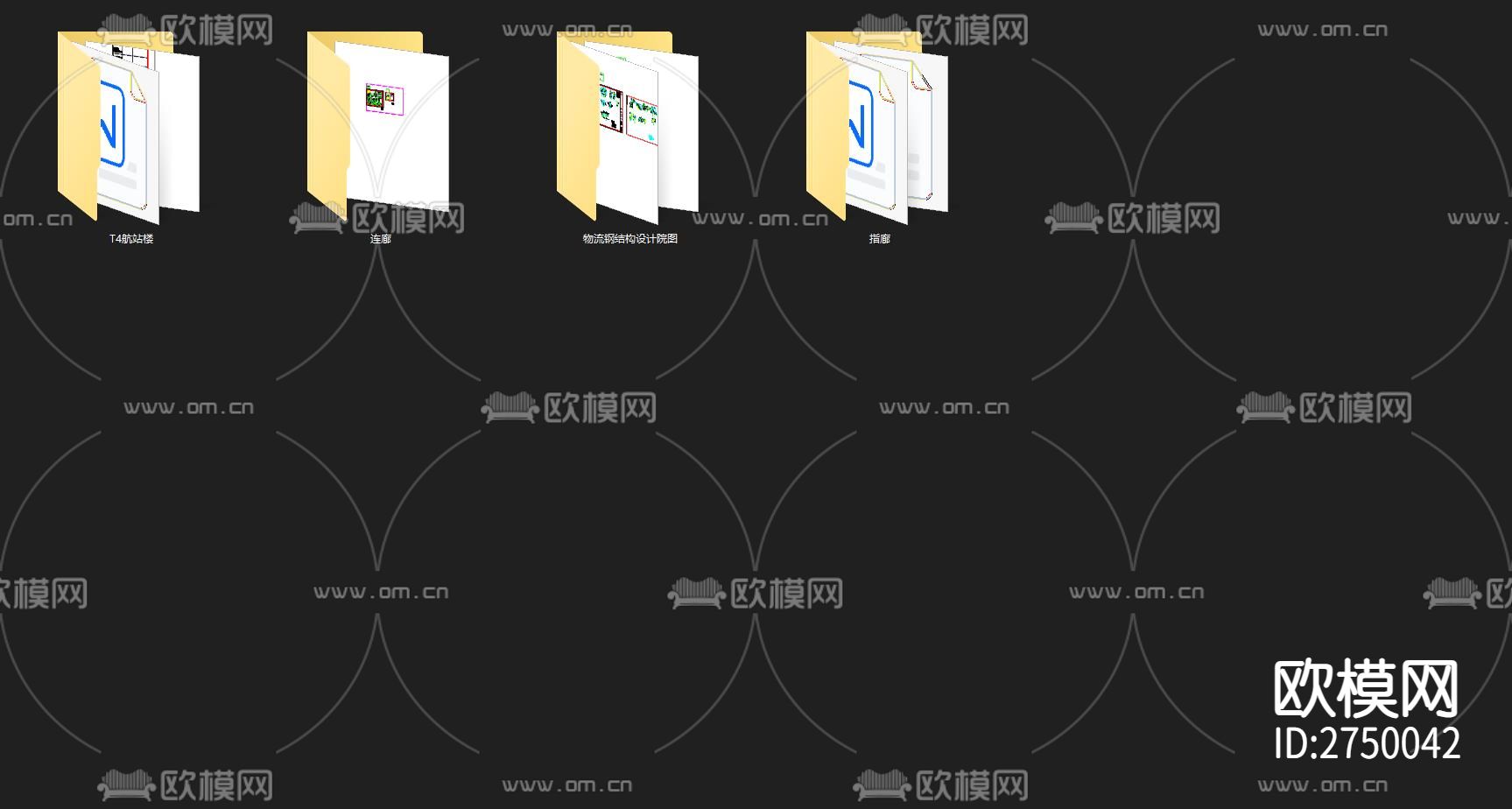 国际机场主楼 连廊及航空港物流中心cad施工图下载（渲染图8）