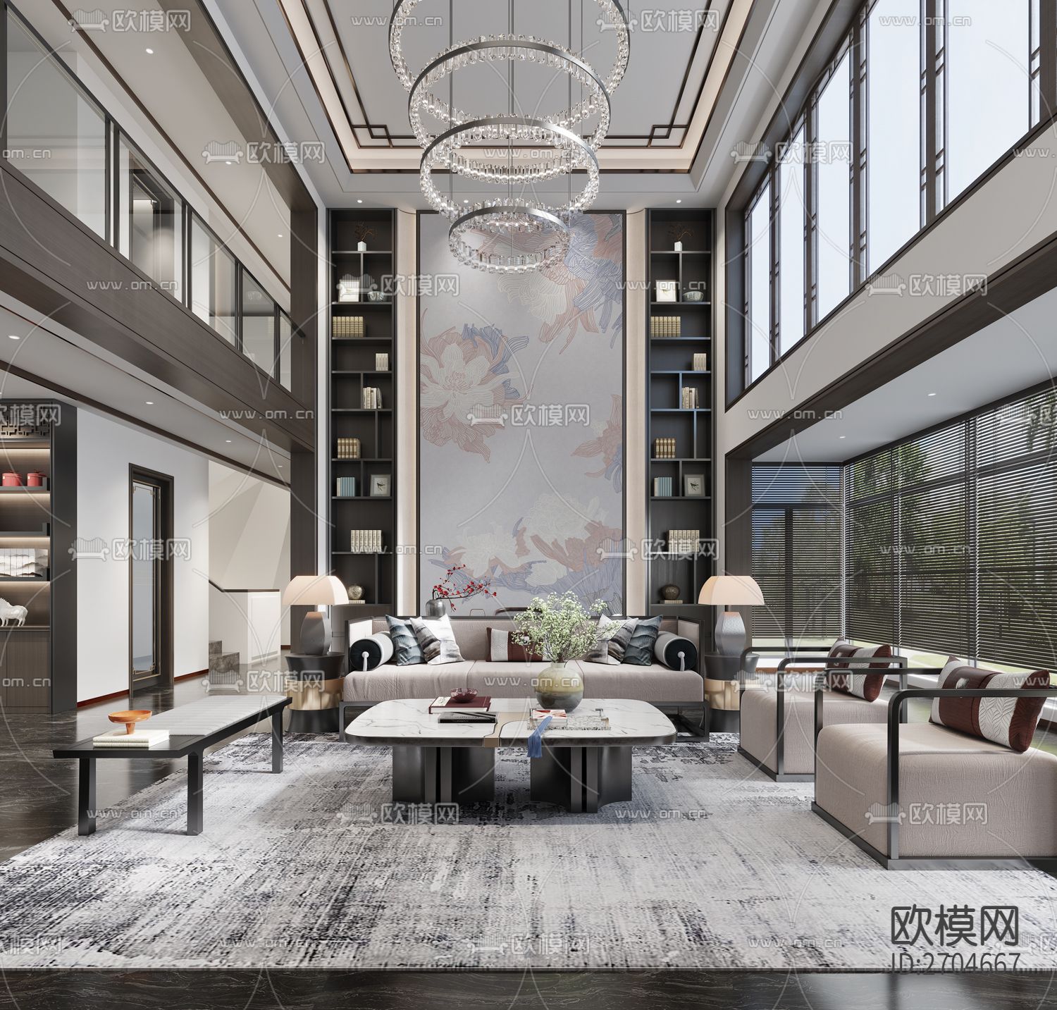 玄关 花卉 抽象 线条 艺术下载（渲染图1）