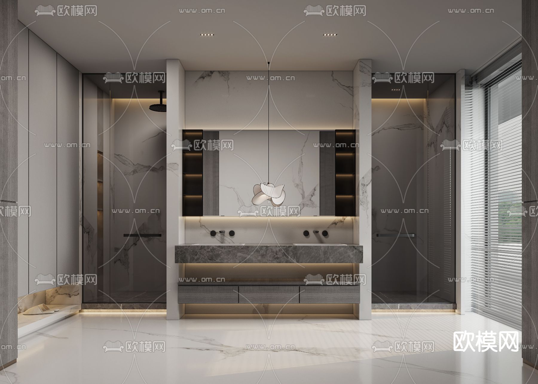 台盆 双盆洗手台3d模型下载