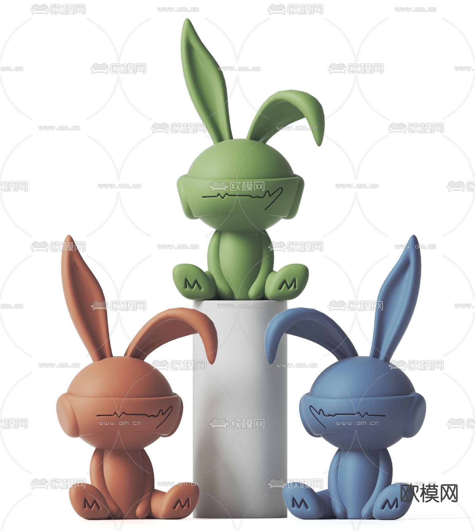兔子潮玩 雕塑 公仔3d模型下载