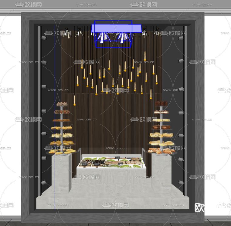 现代面包橱窗su模型下载（渲染图2）