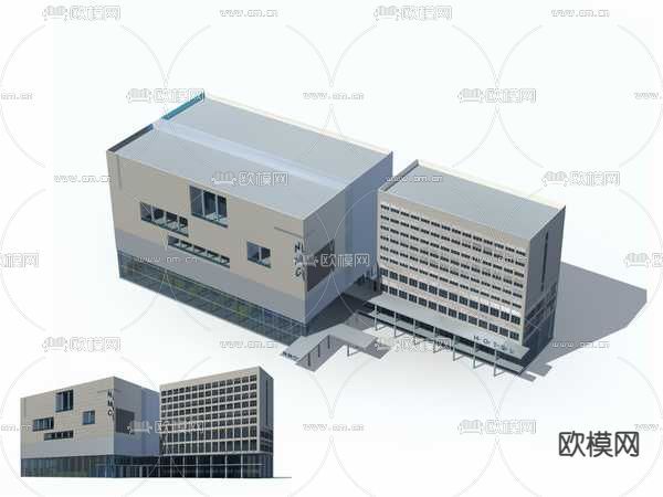无贴图办公楼免费3d模型下载
