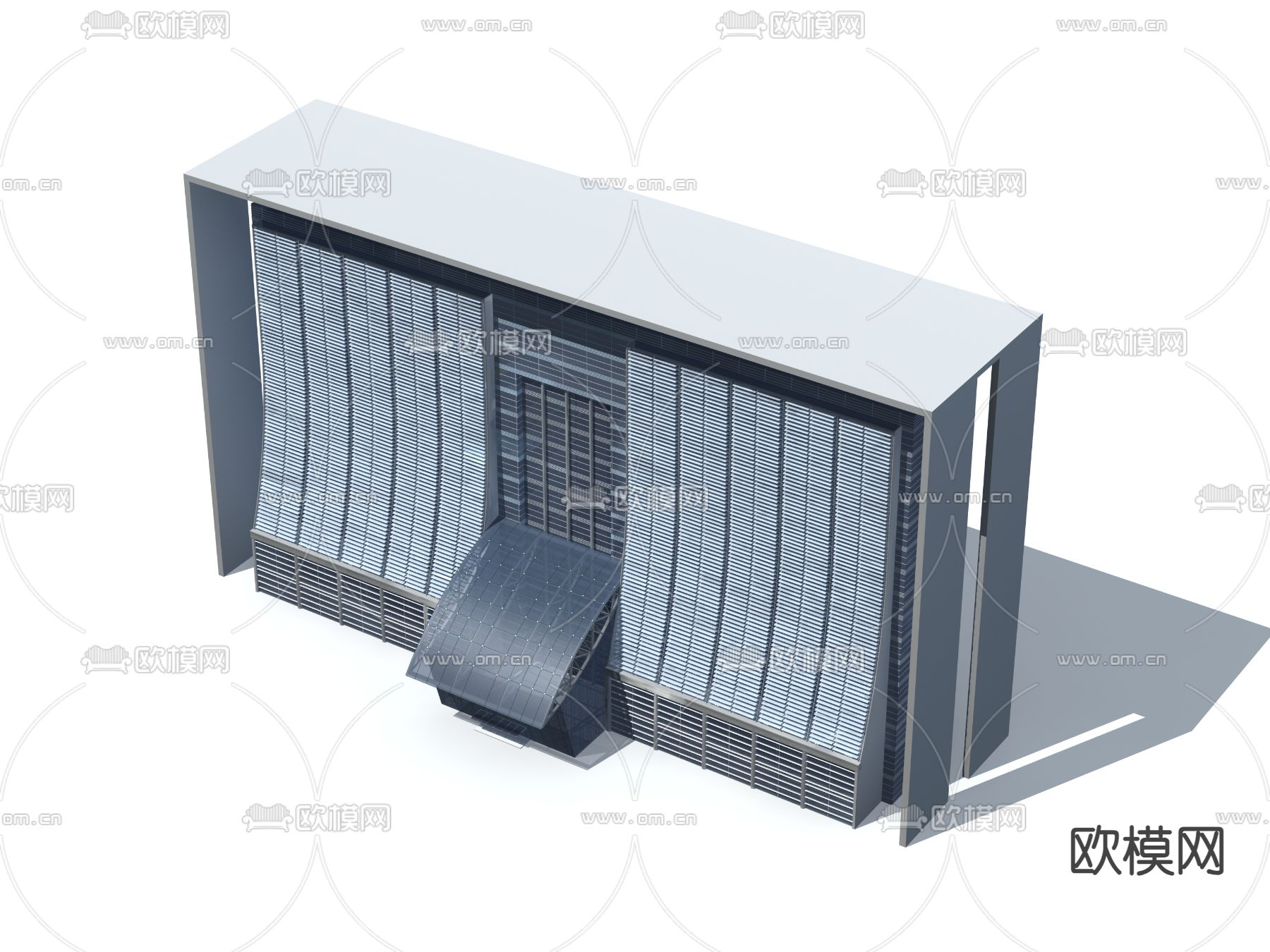 无贴图办公楼免费3d模型下载