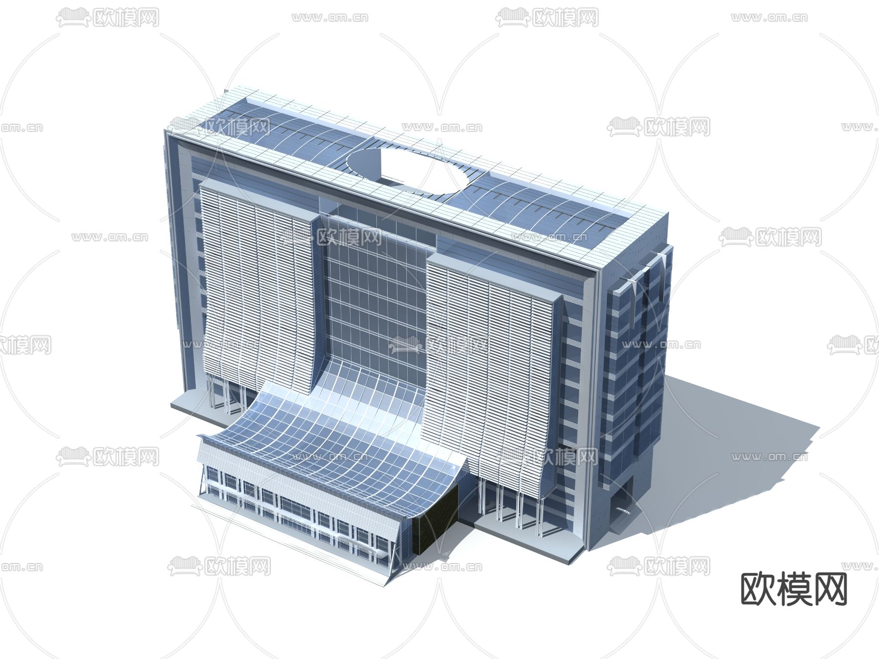 无贴图办公楼免费3d模型下载