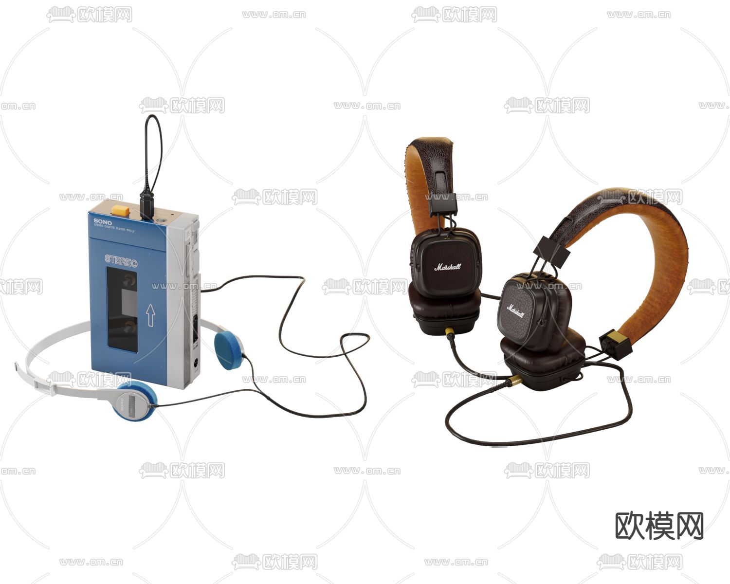 耳机 随身听 mp3  数码产品3d模型下载