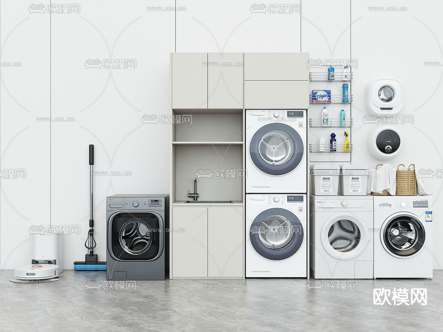 阳台柜 洗衣机柜3d模型下载