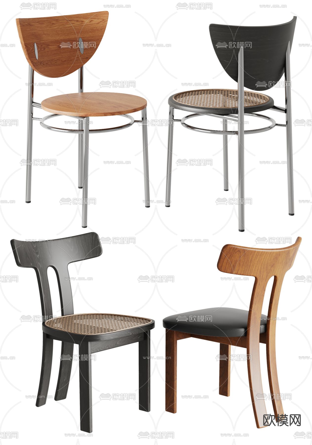 中古风餐椅su模型下载（渲染图1）