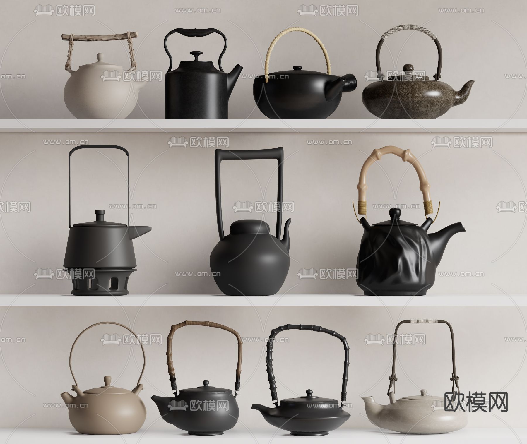 中式茶壶su模型下载（渲染图1）