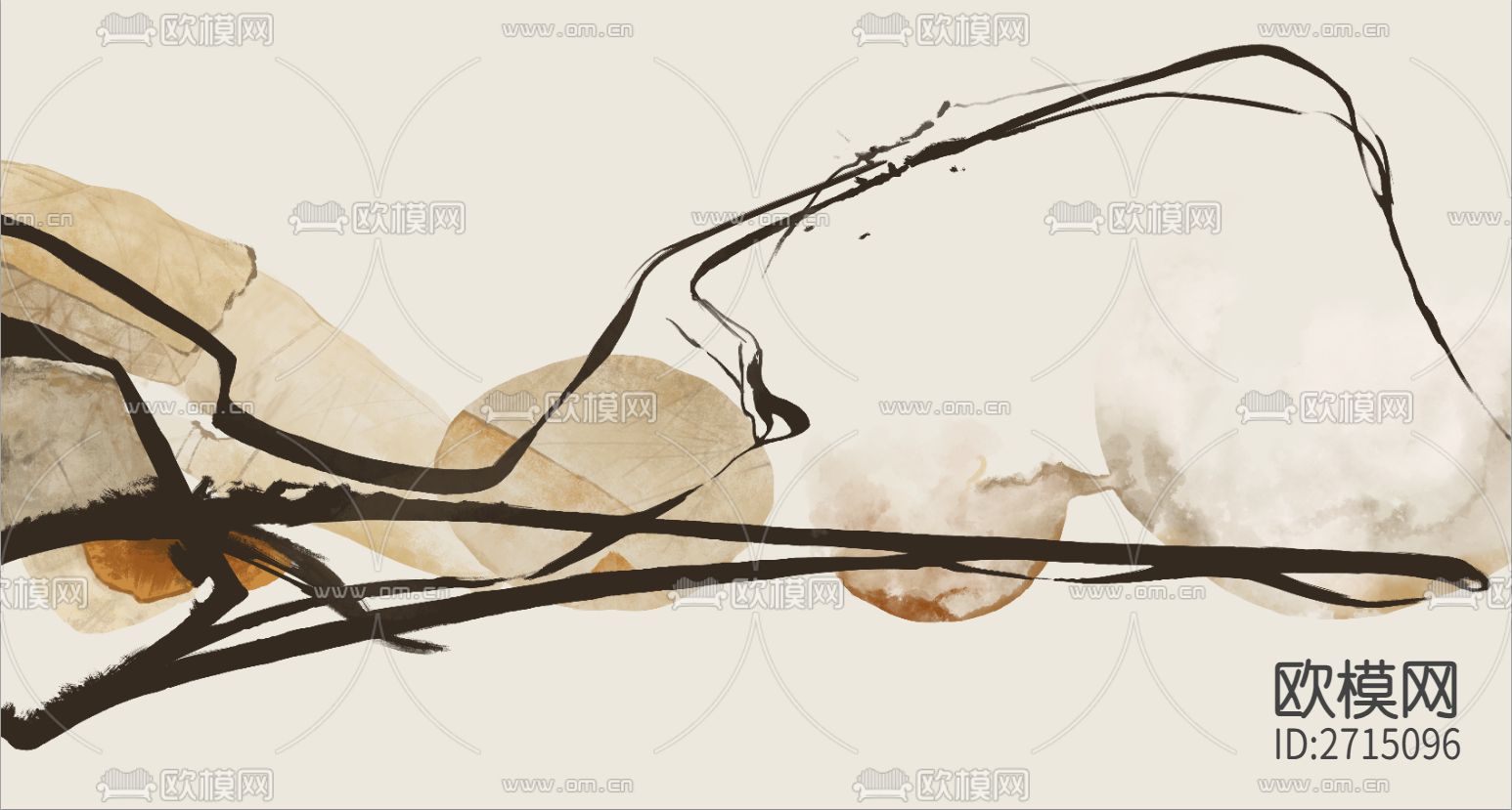 艺术线段装饰画下载（渲染图1）