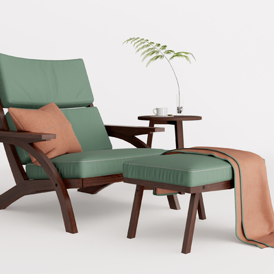  现代休闲躺椅su模型 