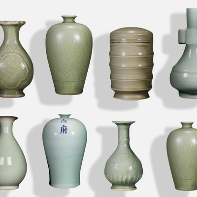  瓷器 瓷瓶 青花瓷 陶瓷su模型 