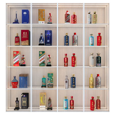  白酒 酒盒su模型 