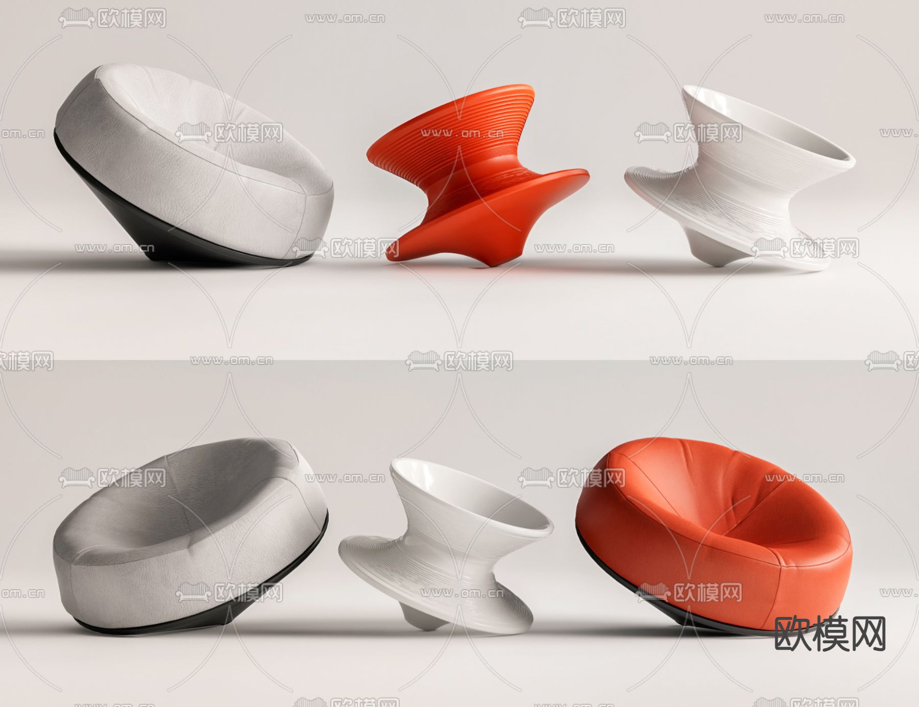 陀螺椅 异形椅 休闲椅su模型