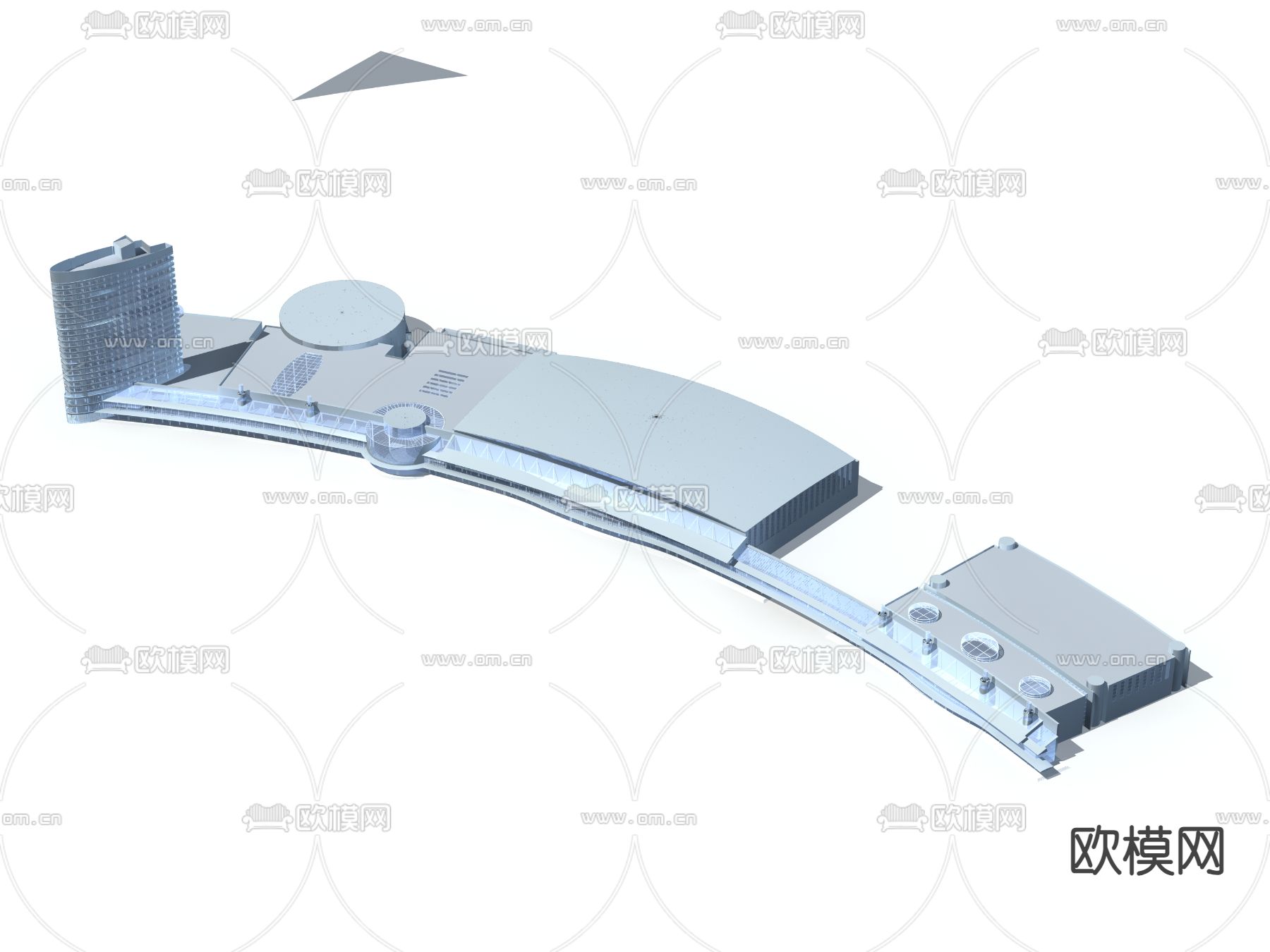 无贴图办公楼免费3d模型下载