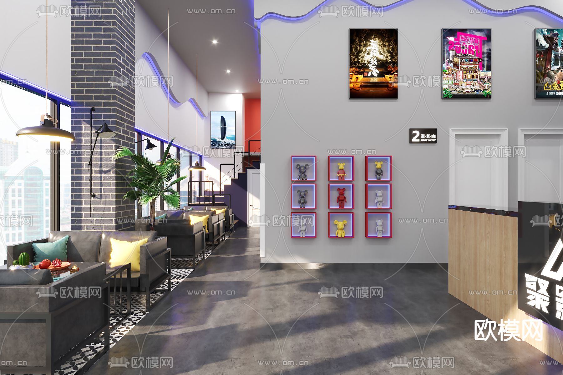 电影院 影咖 私人影院3d模型下载（渲染图1）