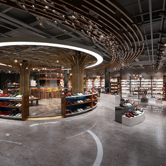 工业风鞋子专卖店3d模型