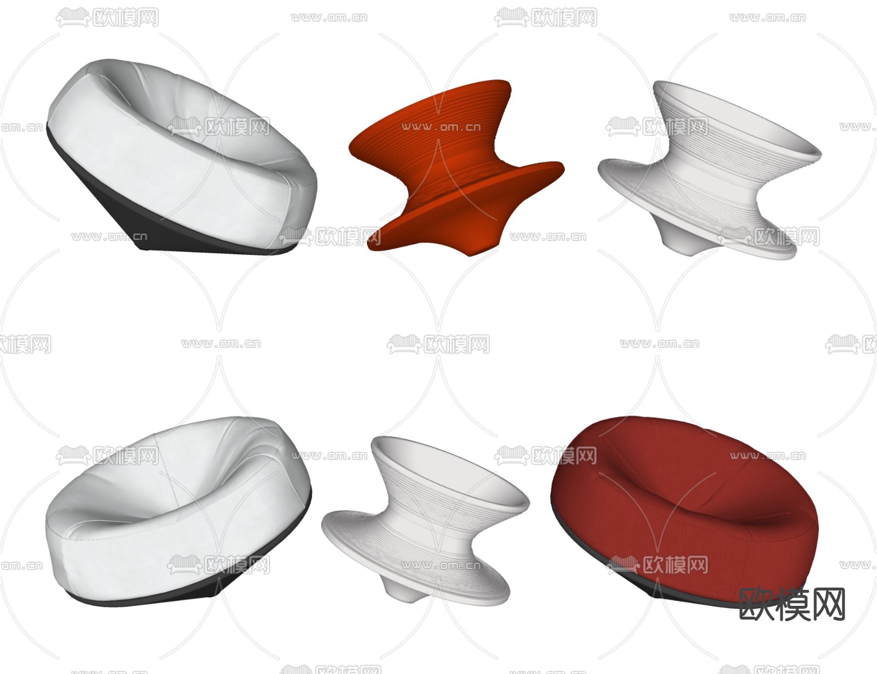 陀螺椅 异形椅 休闲椅su模型