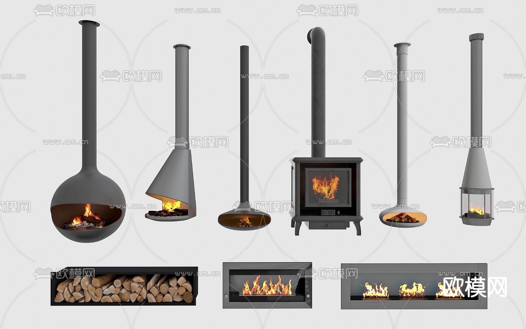 电子壁炉su模型下载（渲染图1）