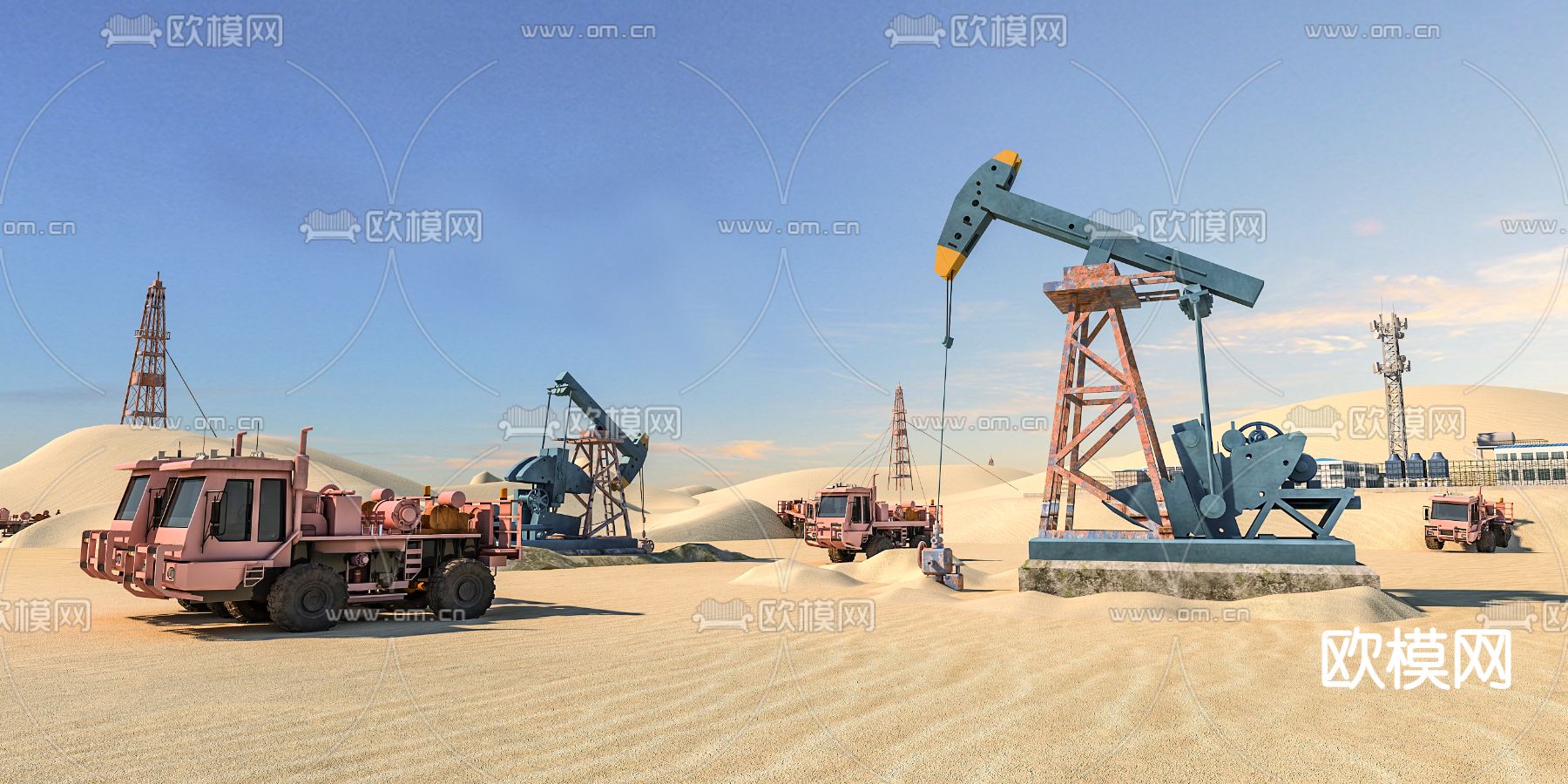 石油勘探机 塔吊3d模型下载
