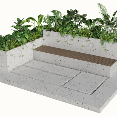  花池 花箱 景观座椅su模型 