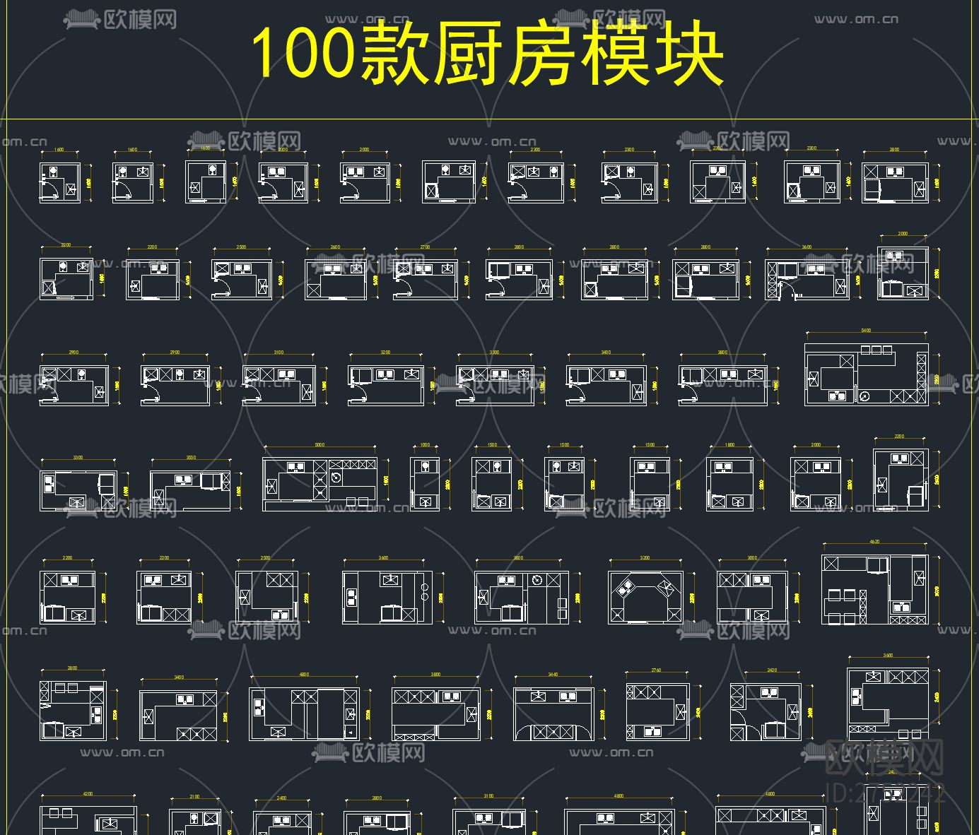 500套家装空间布局方案模块cad图库下载（渲染图8）