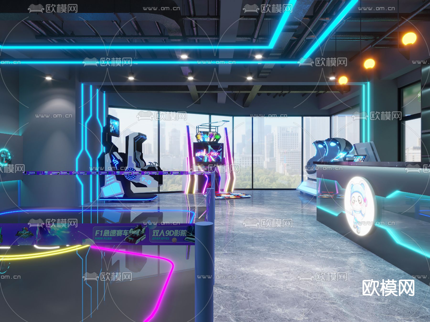 VR游戏厅 体验馆3d模型