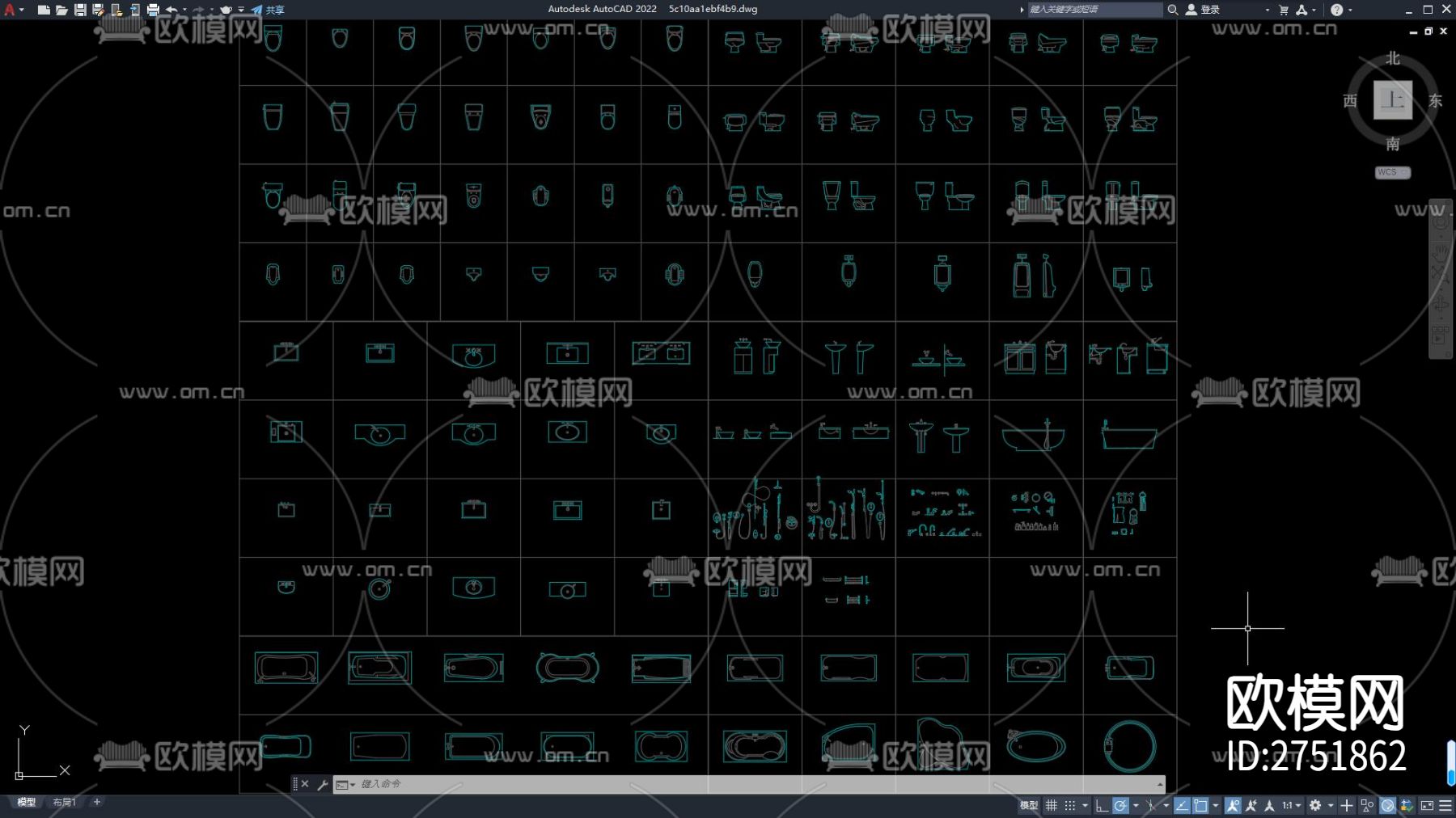 马桶 面盆 浴缸cad卫浴图库下载