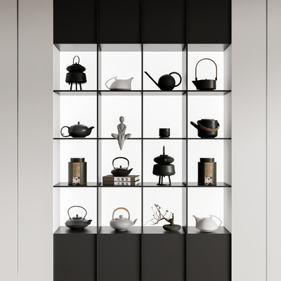 新中式装饰柜su模型