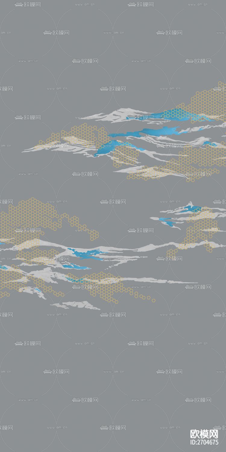 玄关 山水  抽象 线条 几何下载（渲染图2）