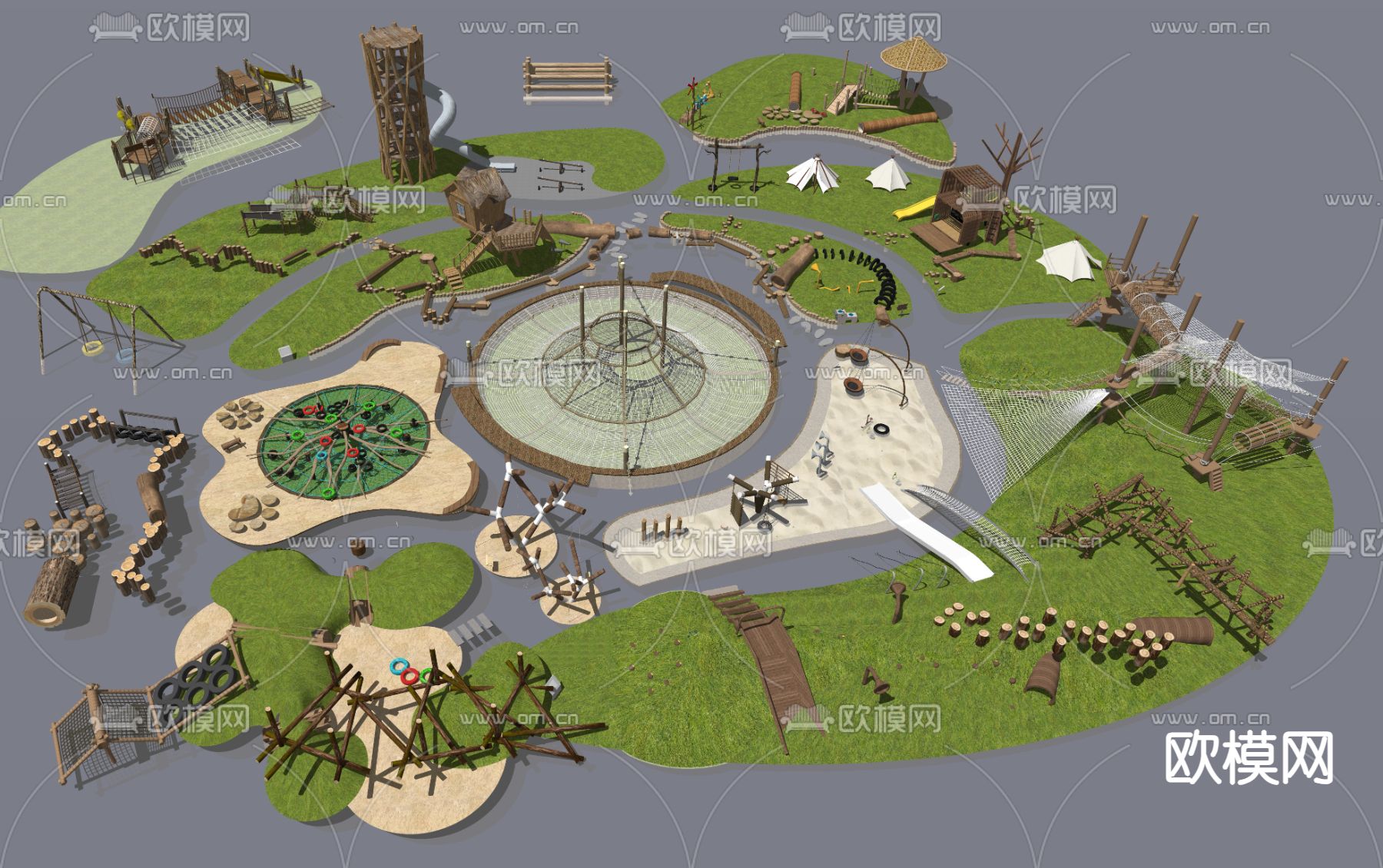 儿童游乐器材su模型