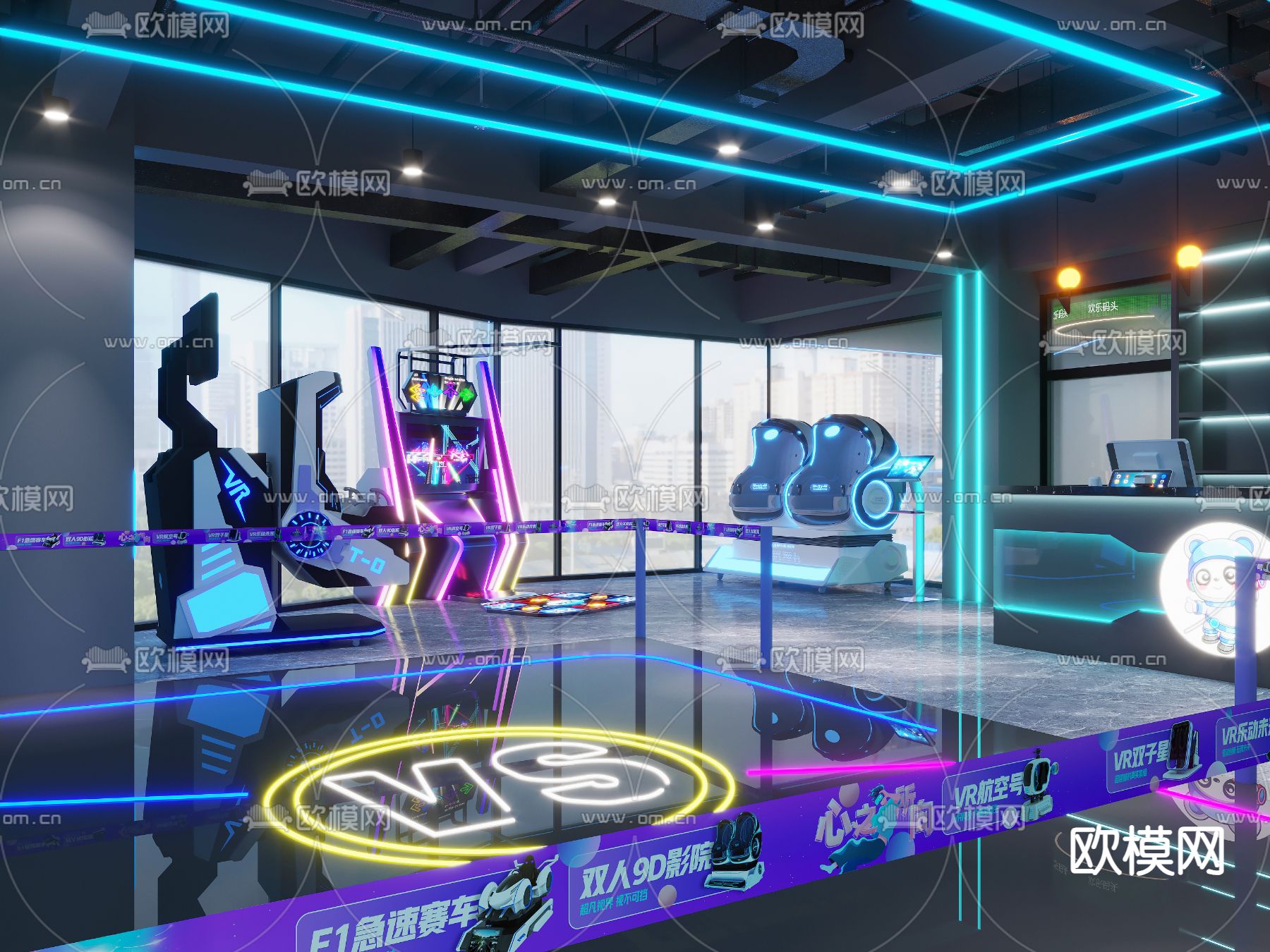 VR游戏厅 体验馆3d模型