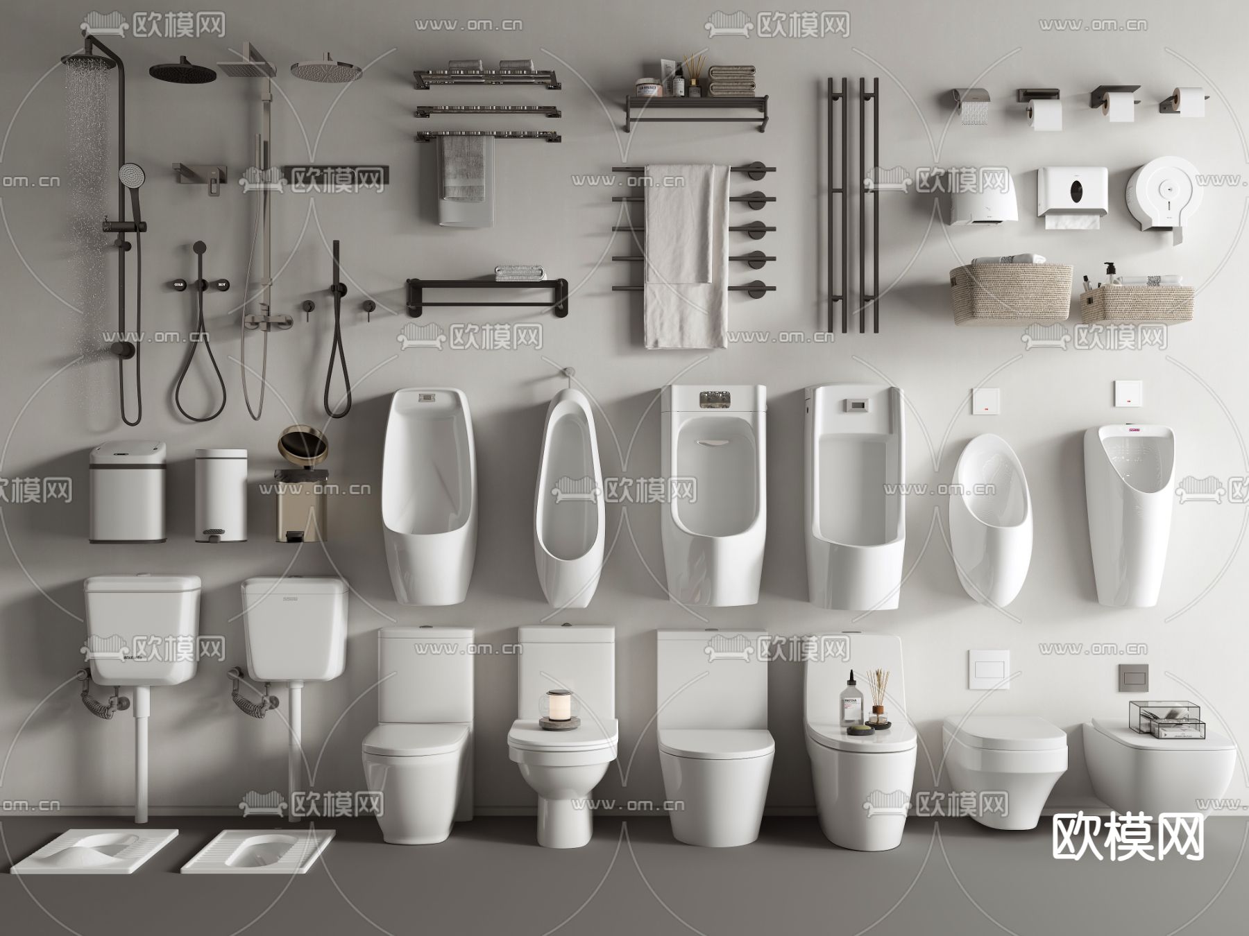 马桶 小便斗 蹲厕 洁具3d模型下载