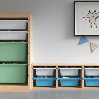  儿童玩具收纳柜su模型 