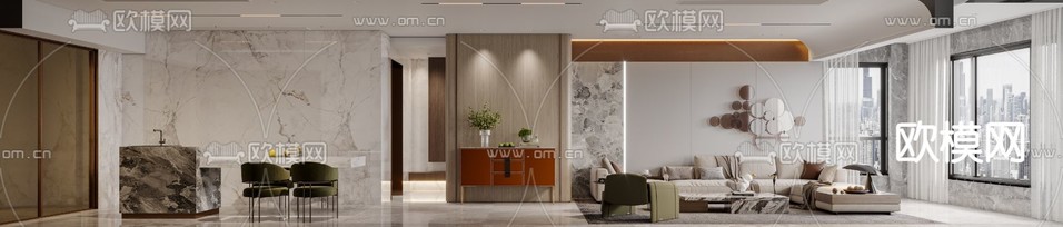 客餐厅免费3d模型下载(渲染图1)